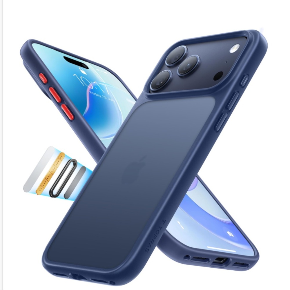 iPhone 17 Pro Case with Military Grade Protection in Translucent Deep Blue